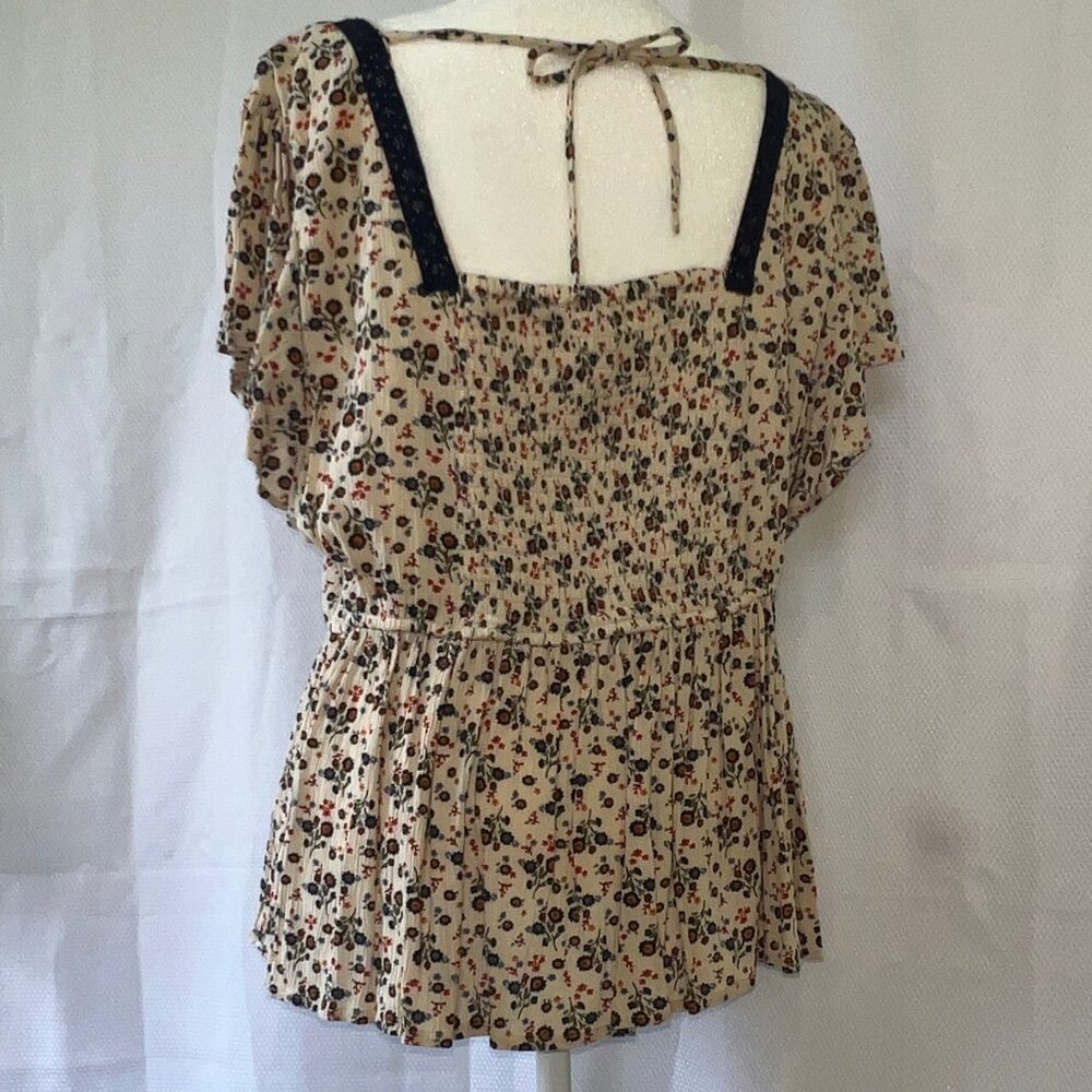 Maurices Multi-Floral Smocked Peplum Top - Picture 6 of 16